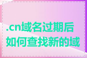 .cn域名过期后如何查找新的域名