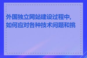 外国独立网站建设过程中,如何应对各种技术问题和挑战