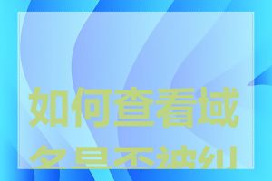 如何查看域名是否被纠错