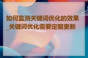 如何监测关键词优化的效果_关键词优化需要定期更新吗