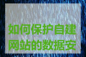 如何保护自建网站的数据安全