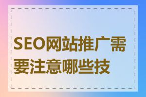 SEO网站推广需要注意哪些技巧