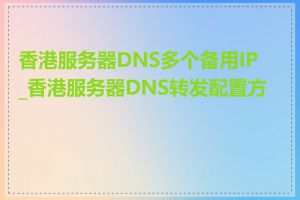 香港服务器DNS多个备用IP_香港服务器DNS转发配置方法
