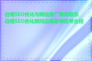 白帽SEO优化与网站推广有何联系_白帽SEO优化顾问应具备哪些专业技能