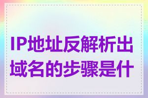 IP地址反解析出域名的步骤是什么
