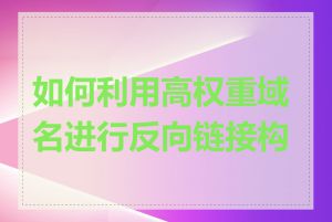 如何利用高权重域名进行反向链接构建