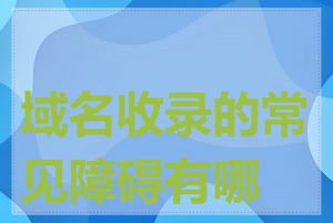域名收录的常见障碍有哪些