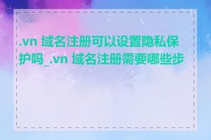 .vn 域名注册可以设置隐私保护吗_.vn 域名注册需要哪些步骤