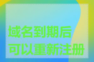 域名到期后可以重新注册吗