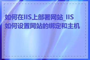 如何在IIS上部署网站_IIS 如何设置网站的绑定和主机名