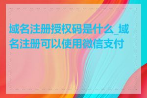 域名注册授权码是什么_域名注册可以使用微信支付吗