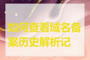 如何查看域名备案历史解析记录