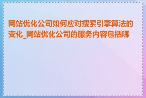 网站优化公司如何应对搜索引擎算法的变化_网站优化公司的服务内容包括哪些