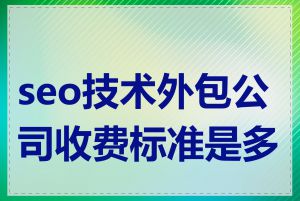 seo技术外包公司收费标准是多少