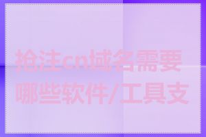 抢注cn域名需要哪些软件/工具支持