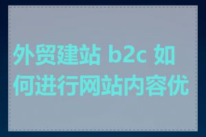 外贸建站 b2c 如何进行网站内容优化
