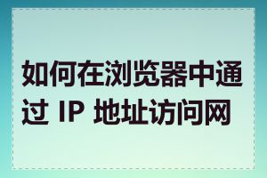如何在浏览器中通过 IP 地址访问网站