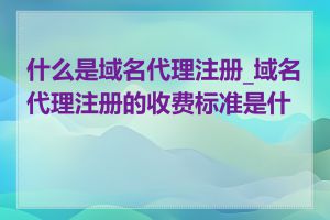 什么是域名代理注册_域名代理注册的收费标准是什么