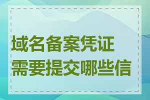 域名备案凭证需要提交哪些信息