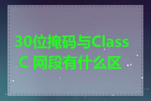 30位掩码与Class C 网段有什么区别
