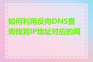 如何利用反向DNS查询找到IP地址对应的网站
