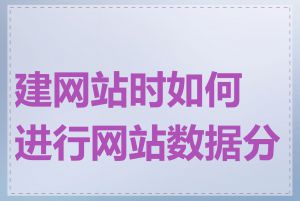 建网站时如何进行网站数据分析