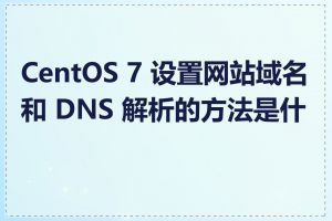 CentOS 7 设置网站域名和 DNS 解析的方法是什么