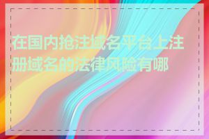 在国内抢注域名平台上注册域名的法律风险有哪些