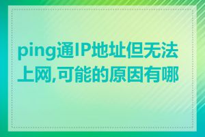 ping通IP地址但无法上网,可能的原因有哪些