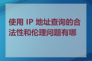 使用 IP 地址查询的合法性和伦理问题有哪些