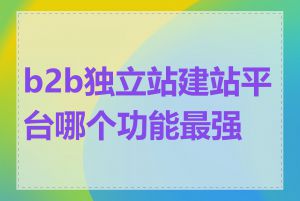 b2b独立站建站平台哪个功能最强大