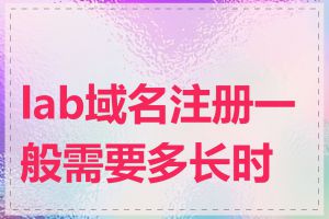 lab域名注册一般需要多长时间