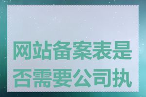 网站备案表是否需要公司执照