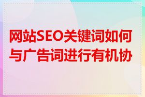 网站SEO关键词如何与广告词进行有机协调