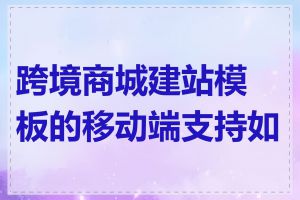 跨境商城建站模板的移动端支持如何