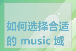 如何选择合适的 music 域名