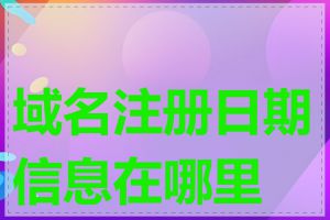 域名注册日期信息在哪里找