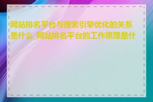 网站排名平台与搜索引擎优化的关系是什么_网站排名平台的工作原理是什么