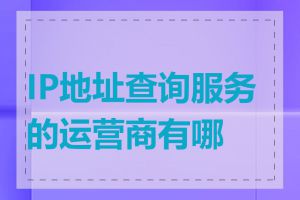 IP地址查询服务的运营商有哪些