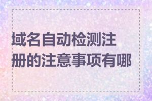 域名自动检测注册的注意事项有哪些