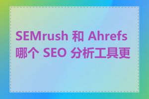 SEMrush 和 Ahrefs 哪个 SEO 分析工具更好