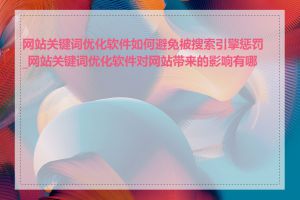 网站关键词优化软件如何避免被搜索引擎惩罚_网站关键词优化软件对网站带来的影响有哪些
