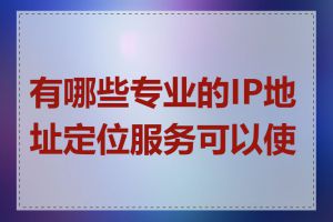有哪些专业的IP地址定位服务可以使用