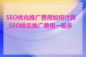 SEO优化推广费用如何计算_SEO排名推广费用一般多少