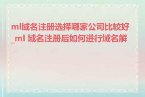 ml域名注册选择哪家公司比较好_ml 域名注册后如何进行域名解析