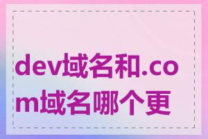 dev域名和.com域名哪个更好