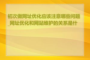 初次做网址优化应该注意哪些问题_网址优化和网站维护的关系是什么