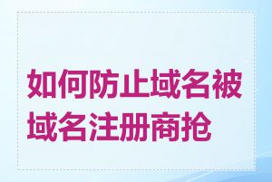 如何防止域名被域名注册商抢注