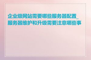 企业级网站需要哪些服务器配置_服务器维护和升级需要注意哪些事项
