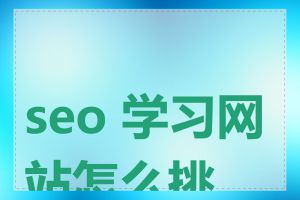 seo 学习网站怎么挑选